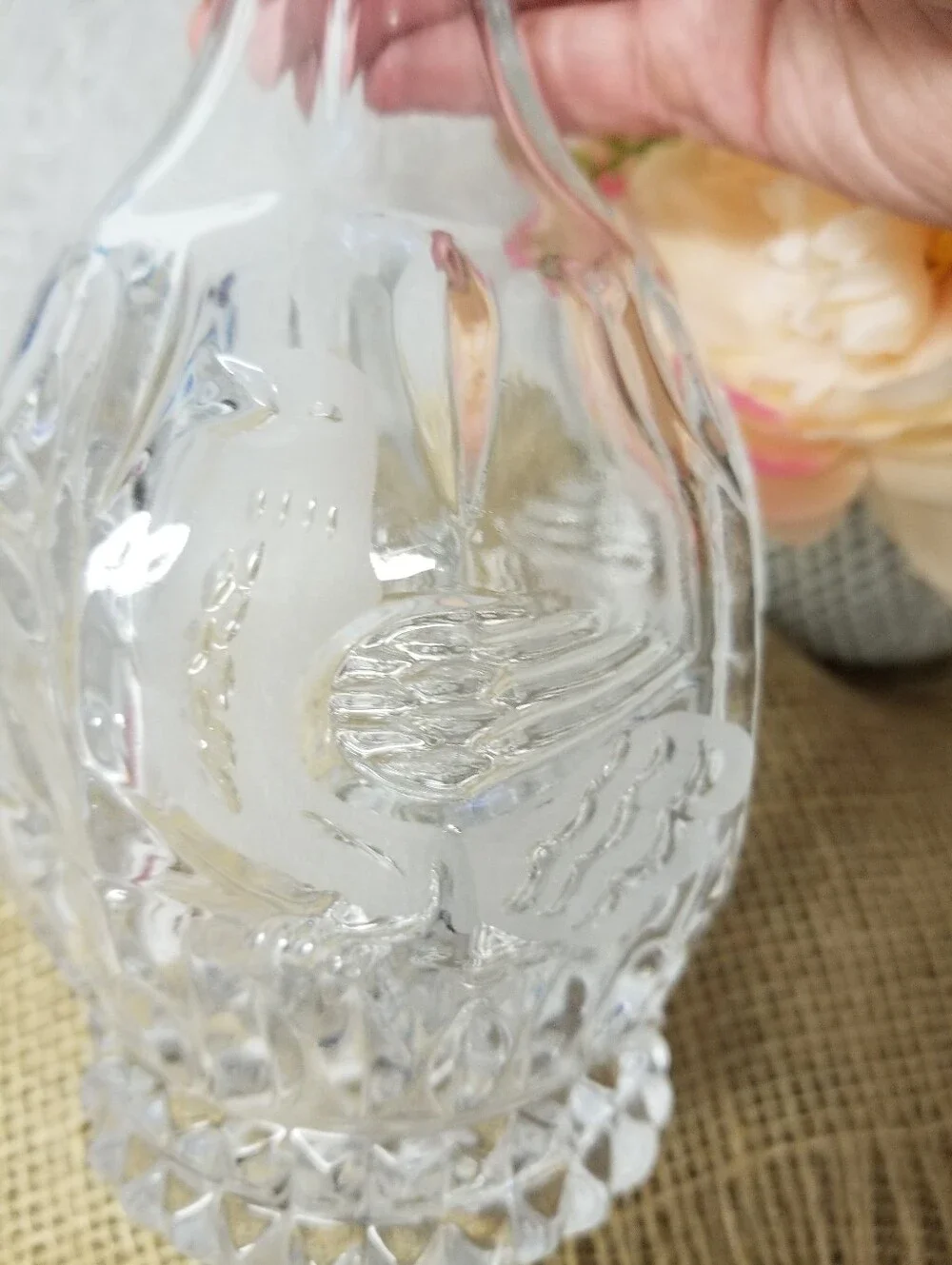 Vintage D' Adriana Las Aves Crystal Decanter